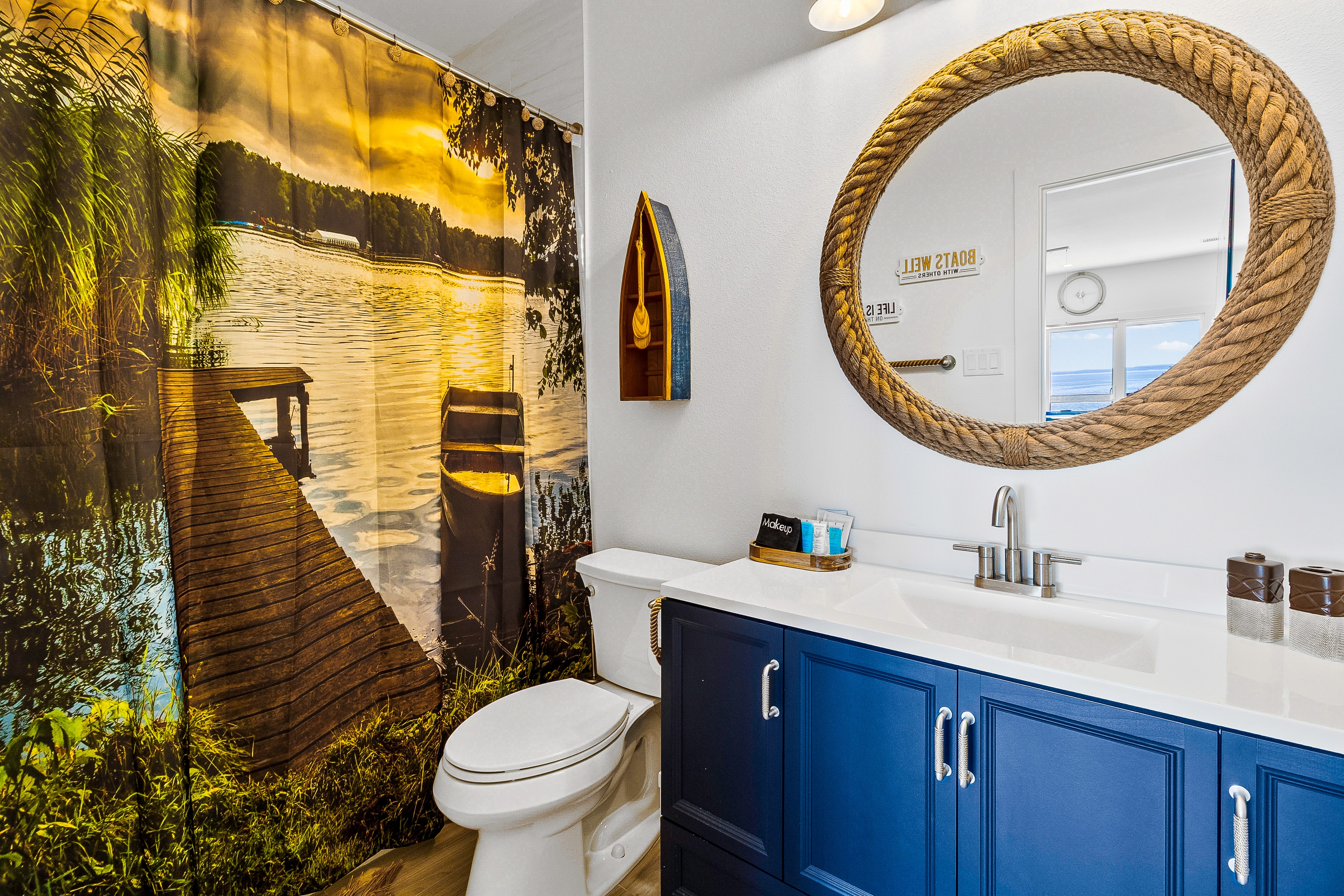 Modern bathroom with nautical theme