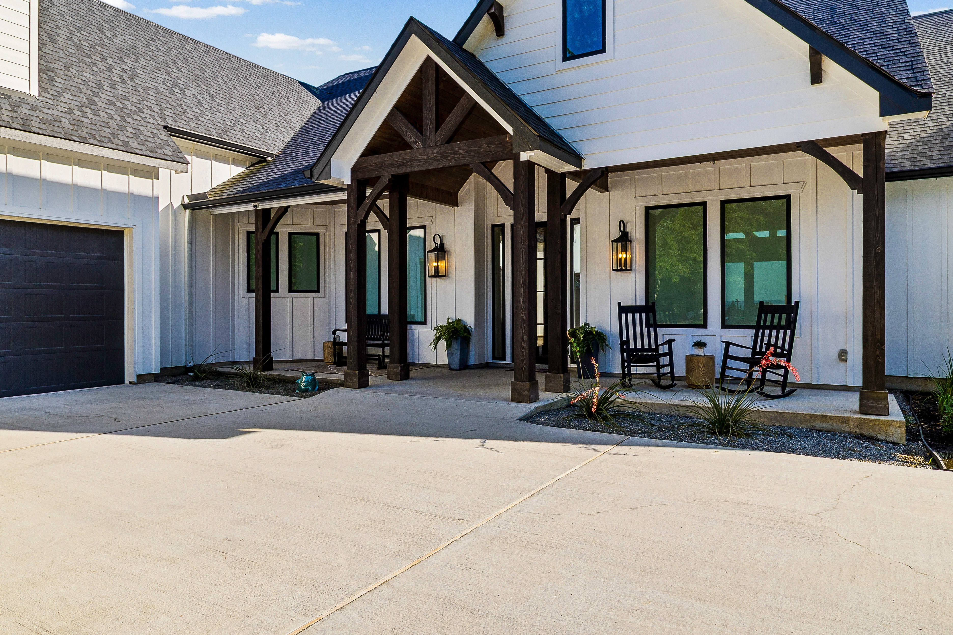 Covered front porch entry